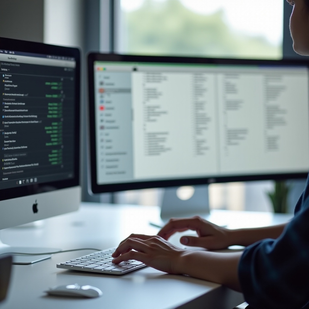 Configurações de tela do Mac para monitor externo