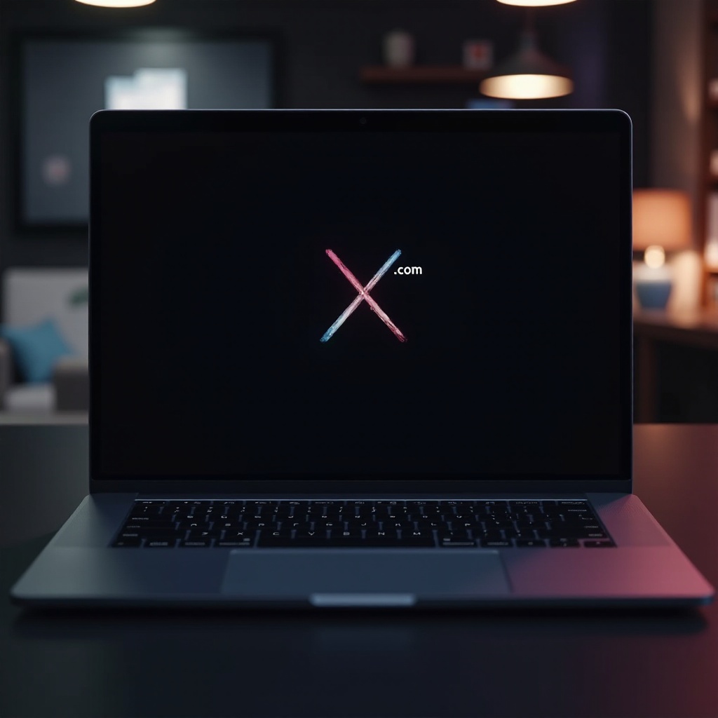 x.com يفتح في خلفية مظلمة على جهاز كروم بوك