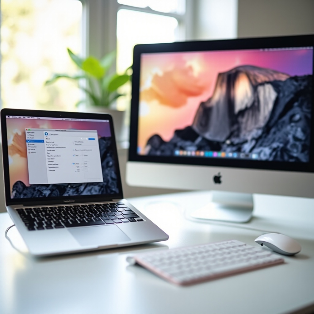 إعدادات عرض Mac للشاشة الخارجية